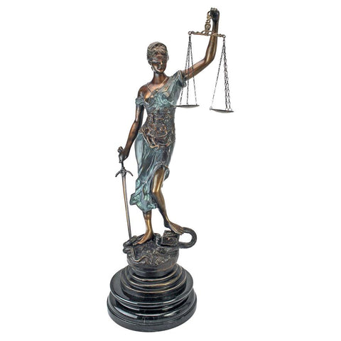 Table Top Themis Blind Justice Bronze