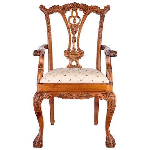 English Chippendale Arm Chair - Sculptcha