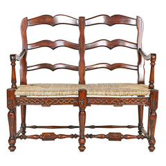 Provincial French Ladderback Settee