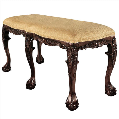 French Baroque Carved 6 Leg Duet Bench - Sculptcha