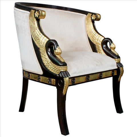 Graceful Swans Neoclassical Tub Chair - Sculptcha