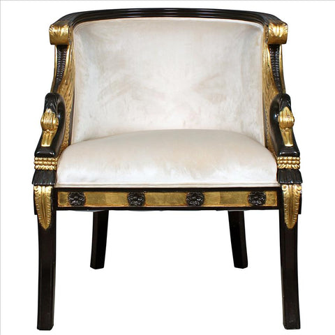 Graceful Swans Neoclassical Tub Chair - Sculptcha