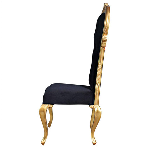 Delacroix Ebony Velvet Side Chair - Sculptcha