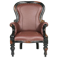 Rococo Wing Chair W/ Faux Leather