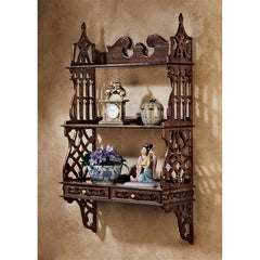 Chinese Chippendale Hardwood Curio - Sculptcha