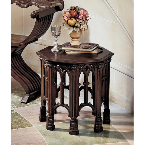 Gothic Revival Octagonal Side Table - Sculptcha