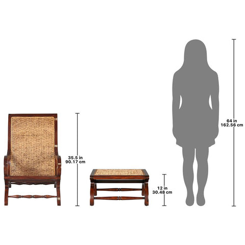 British Plantation Chair & Footstool - Sculptcha