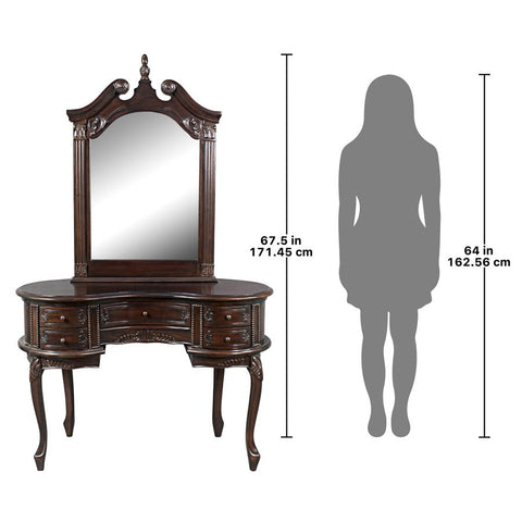 Queen Anne Desk With Mirror - Sculptcha