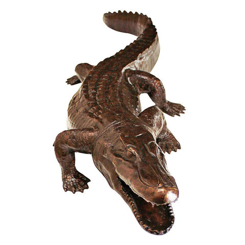 Prowling Alligator Bronze Statue - Sculptcha