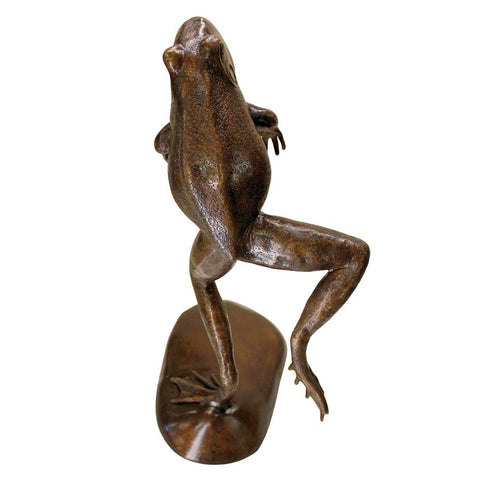 Giant Leaping Frog Bronze Statue - Sculptcha