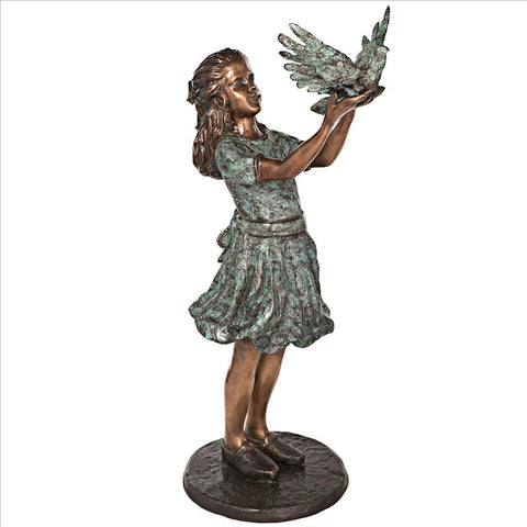 Destiny And The Dove Bronze Statue - Sculptcha