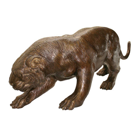 Prowling Tiger Bronze Statue