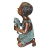 Image of New Friend Boy With Frog Bronze Statue