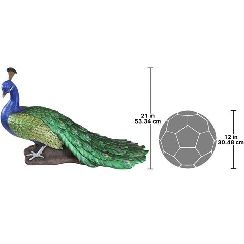 Regal Peacock Statue Large