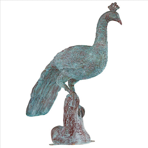 Pleasant Peacock Bronze Statue