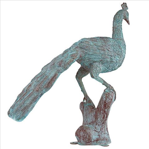 Pleasant Peacock Bronze Statue