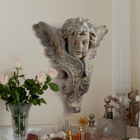 Victorial Heraldic Cherub Wall Pocket