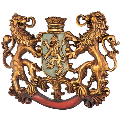 Heraldic Royal Lions Coat Of Arms Plaque