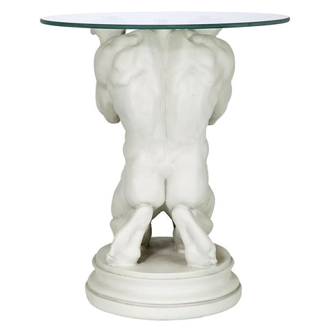 Neoclassical Male Glass Topped Table