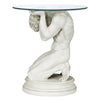 Image of Neoclassical Male Glass Topped Table