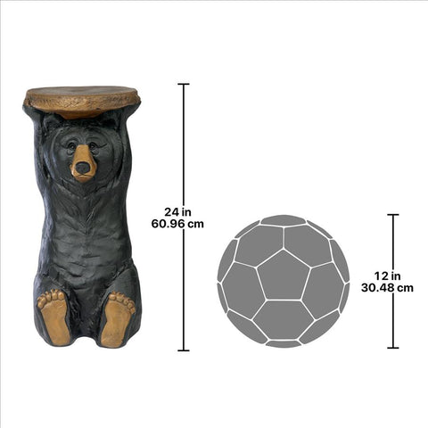 Black Forest Bear Pedestal Table