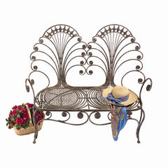 Grand Peacock Metal Garden Bench