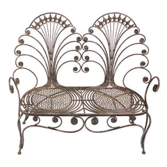 Grand Peacock Metal Garden Bench