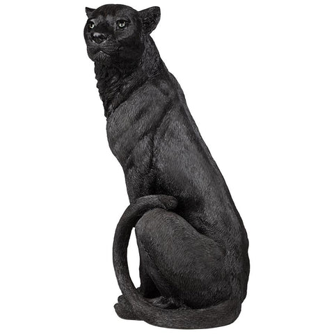 Pensive Panther Black Jaguar Statue