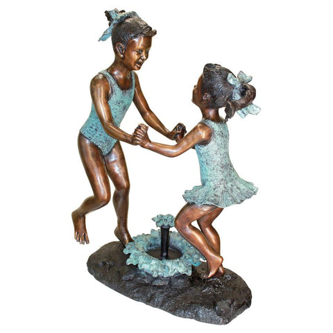 Dancing Splash Girls Bronze Statue
