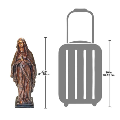 Madonna Blessed Mother Bronze Statue
