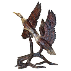 Steep Climbing Ducks Bronze Statue