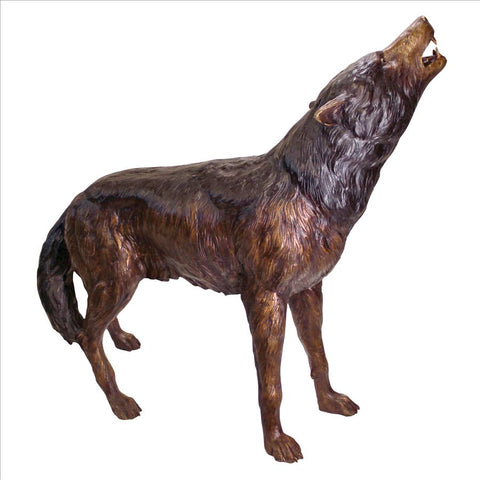 The Howl Of The Wild Wolf Bronze Statue