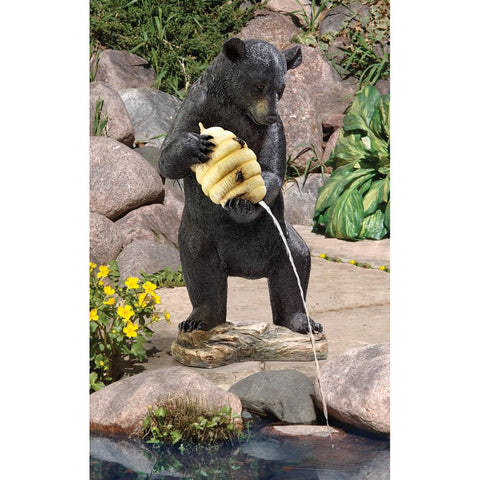 Beehive Black Bear Spitter Piped Statue