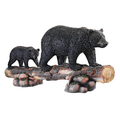 Mother Black Bear And Cub Statue