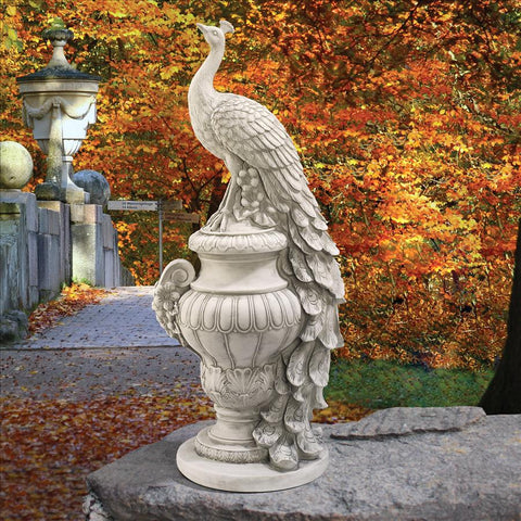 Staverden Peacock On An Urn Statue