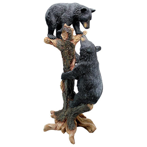 Climbing Cubs Black Bear Statue