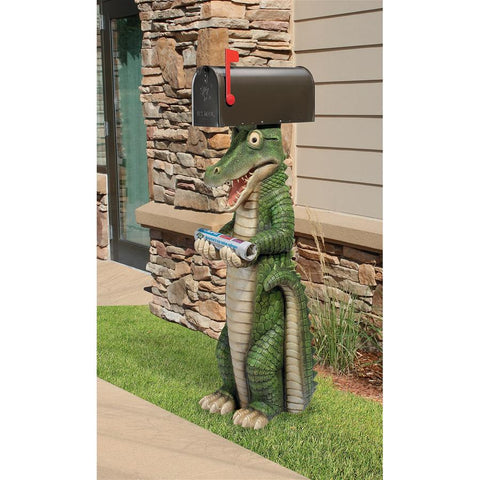 Postal Gator Mail Post Sleeve Statue