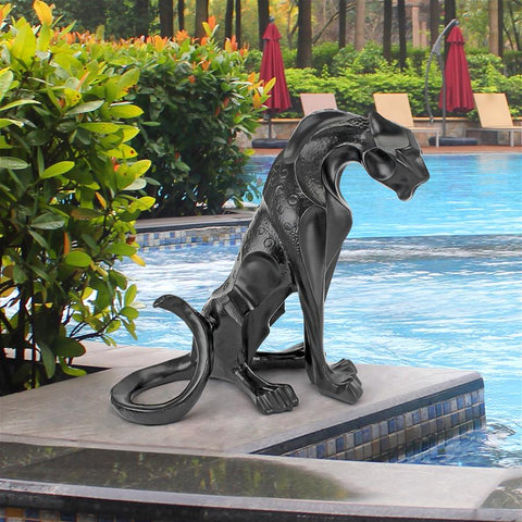 Rampant Tranquility Black Panther Statue