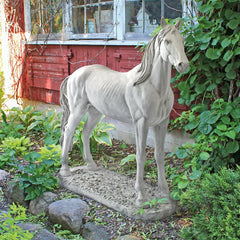 Majestic Horse Statue Antique Stone