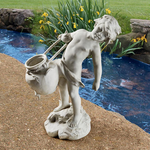 Young Chlid Urn Carrier Garden Statue