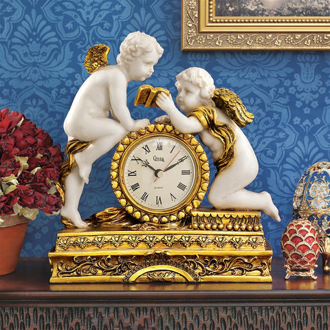 Chateau Carbonne Cherub Mantle Clock