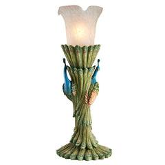 Victorian Peacock Torchiere Table Lamp
