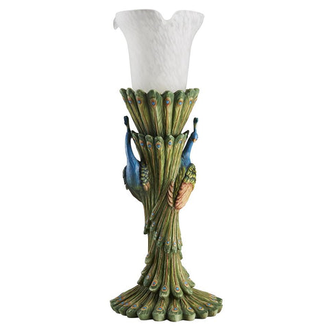 Victorian Peacock Torchiere Table Lamp