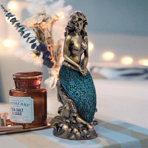 Oceans Mermaid Mosaic Glass Lamp