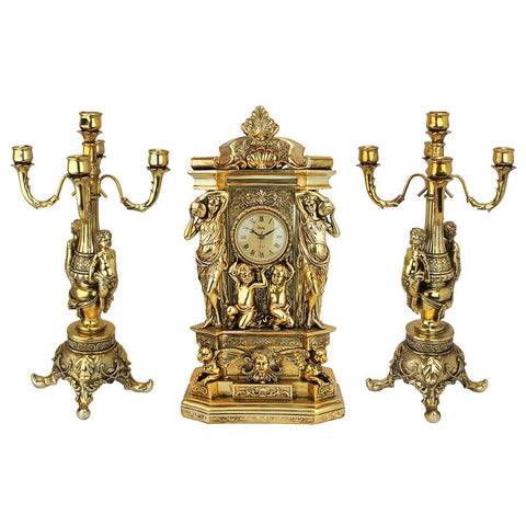 Chateau Chambord Clock & Candelabra Set