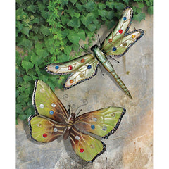 S/ Butterfly & Dragonfly Plaques