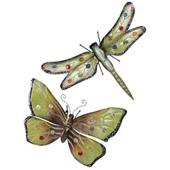 S/ Butterfly & Dragonfly Plaques