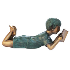 BOOKWORM GIRL READER BRONZE STATUE