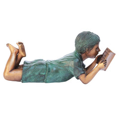 Bookworm Boy Reader Bronze Statue