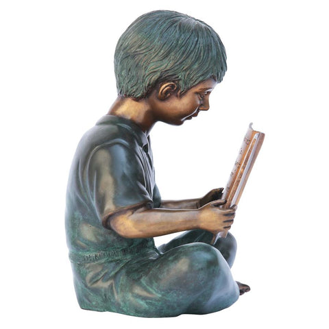 Story Book Boy Bronze Statue